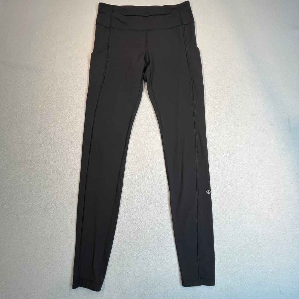 Lululemon Fast and Free High Rise 25" Leggings Black Size 6 Running Yoga